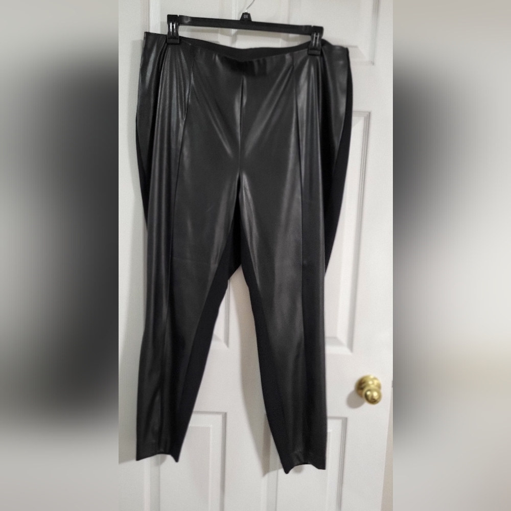 Faux Leather Pant Front With Stretchy Back. BAR III SIZE 2X